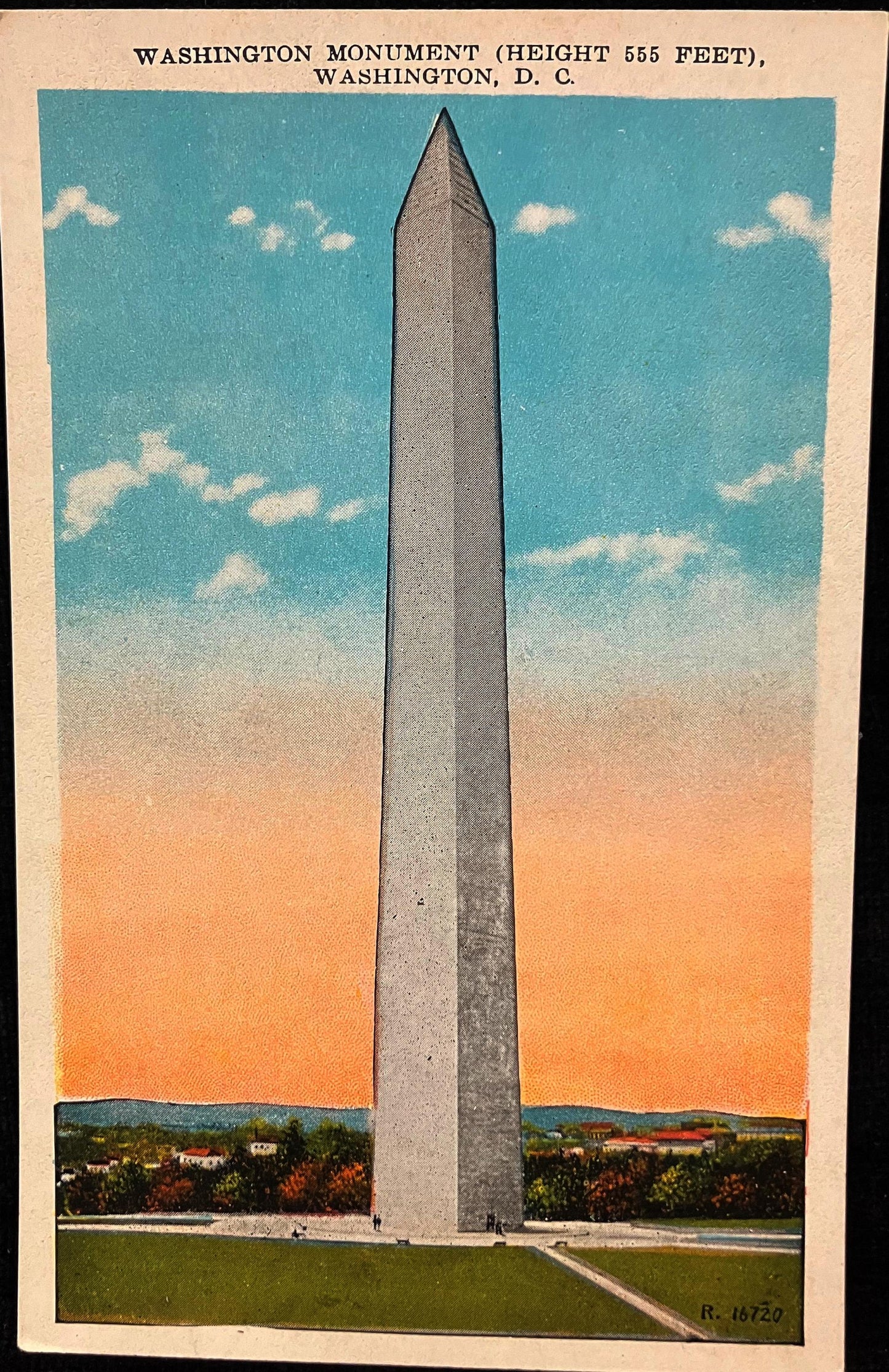 Washington Monument (Height 555 Feet), Washington, D. C., Maryland - Vintage Postcard