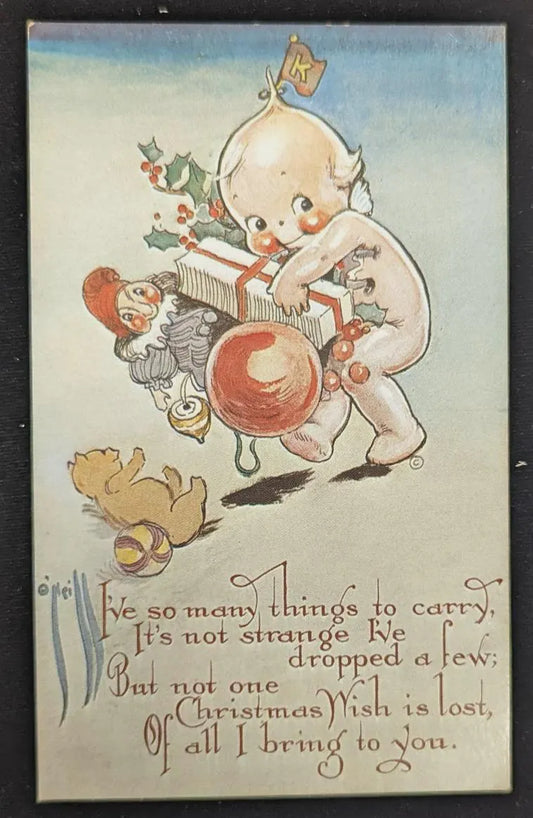 Rosie O'Niell 1987 Reproduction Kewpie Christmas - Vintage Christmas Postcard