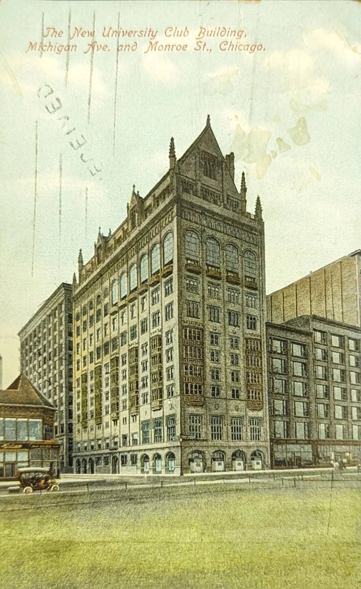 The New University Club Building, Michigan Ave. and Monroe St., Chicago, Illinois - Vintage Postcard