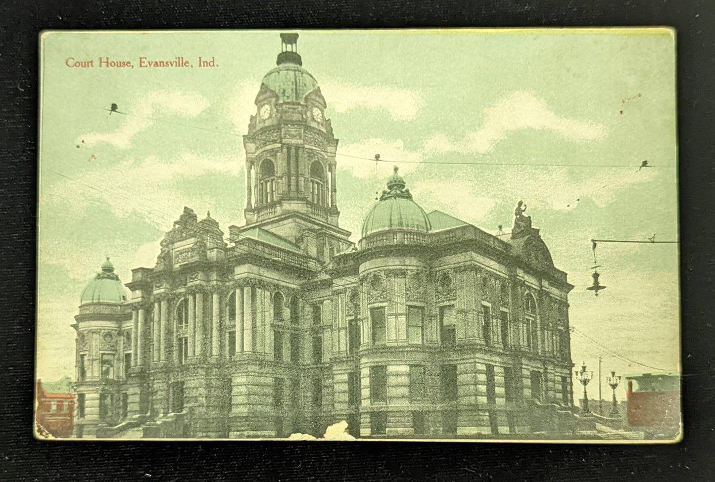 Court House, Evansville, Indiana - Vintage 1920s Postcard