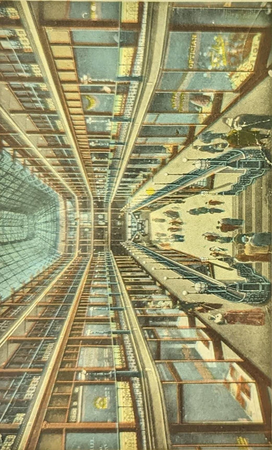 Superior Arcade, Cleveland, Ohio - Vintage Downtown Cleveland Postcard - Glass top Arcade in Cleveland