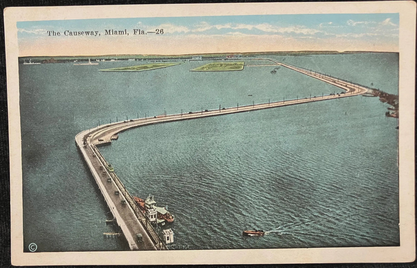 The Causeway, Miami, Florida - Vintage Road Postcard