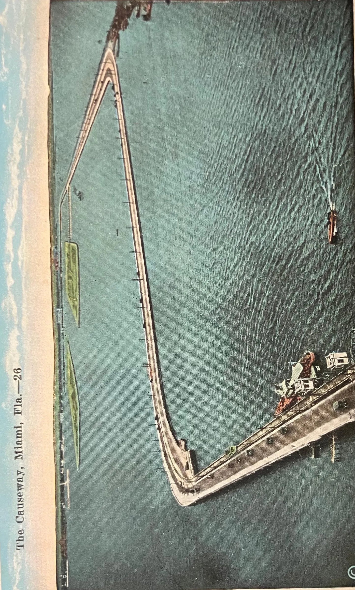 The Causeway, Miami, Florida - Vintage Road Postcard
