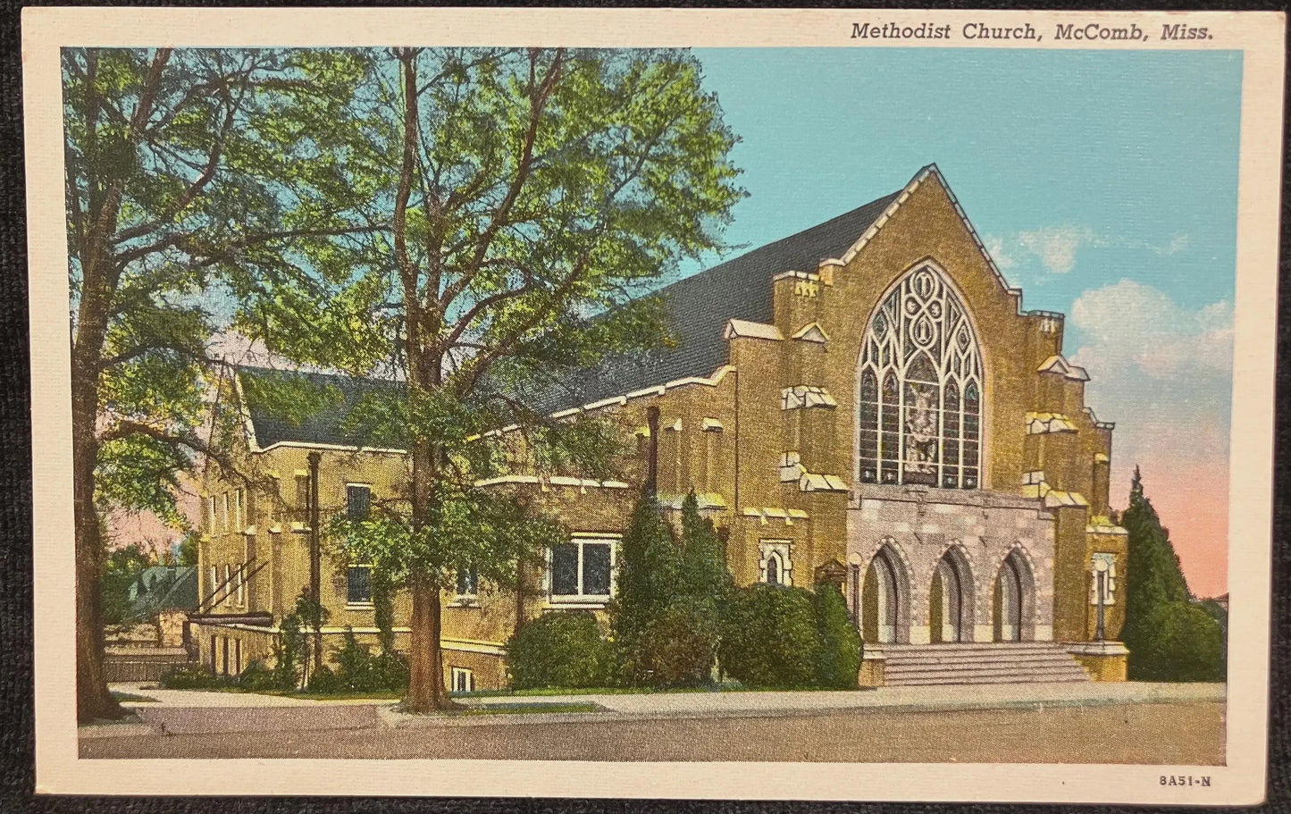 Methodist Church, McComb, Mississippi - Vintage Church Postcard