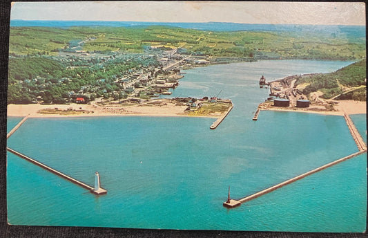 Frankfort, Michigan Harbor - Photo: Photair Inc. - Vintage Postcard