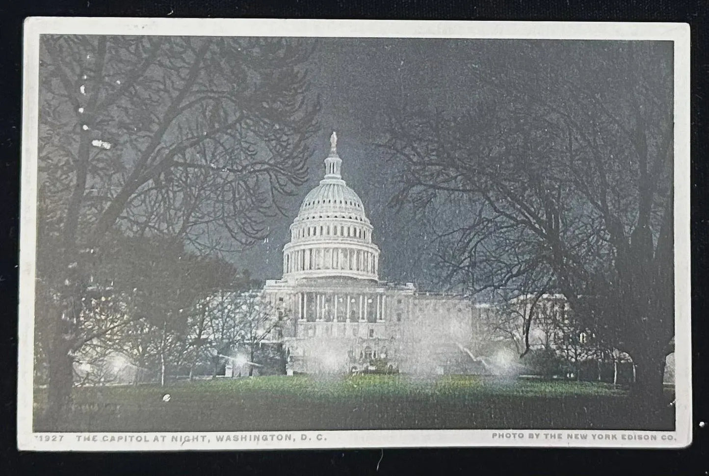 The Capitol at Night, Washington, D.C., Maryland - Vintage 1910s Postcard