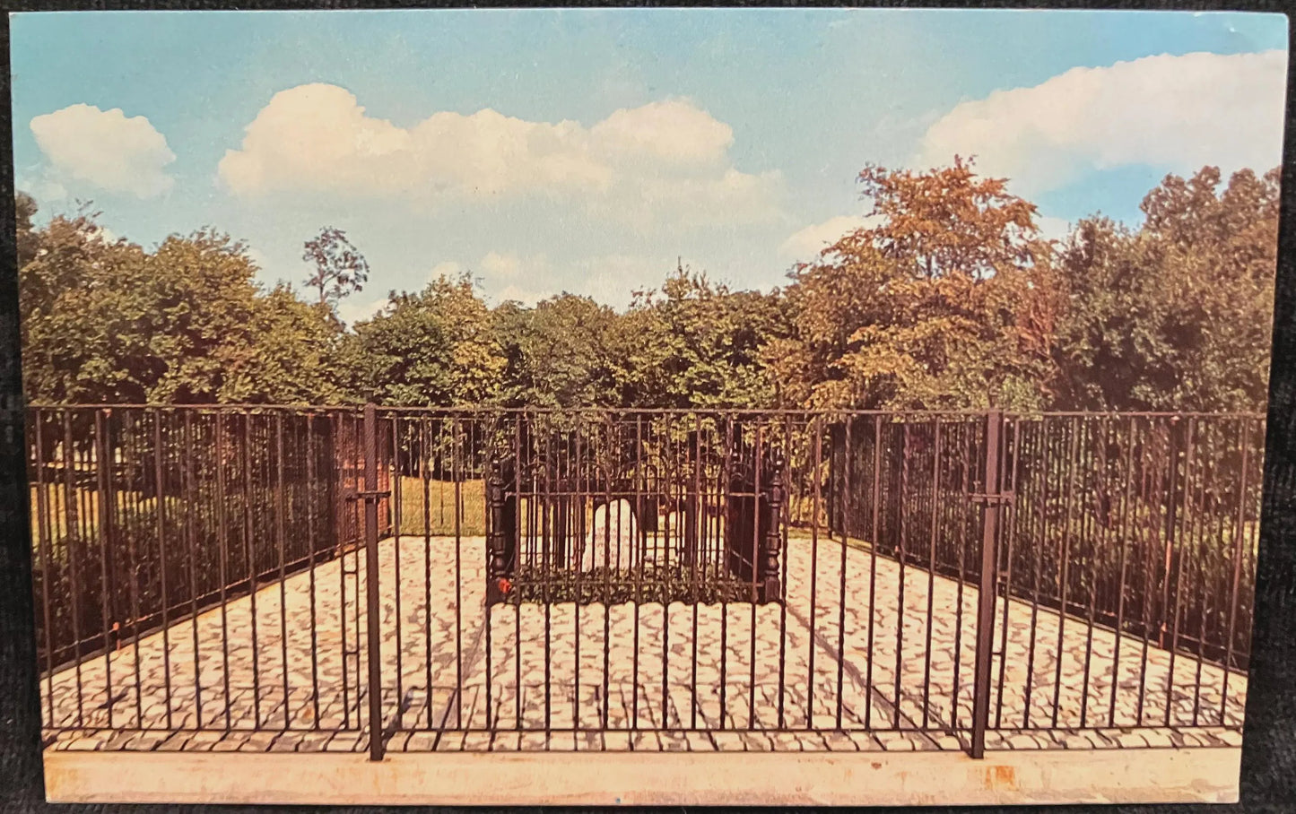 View of John Chapman’s Grave in Johnny Appleseed Park - Fort Wayne, Indiana - Photo: John V. Pontiere Jr. - Vintage Park Postcard
