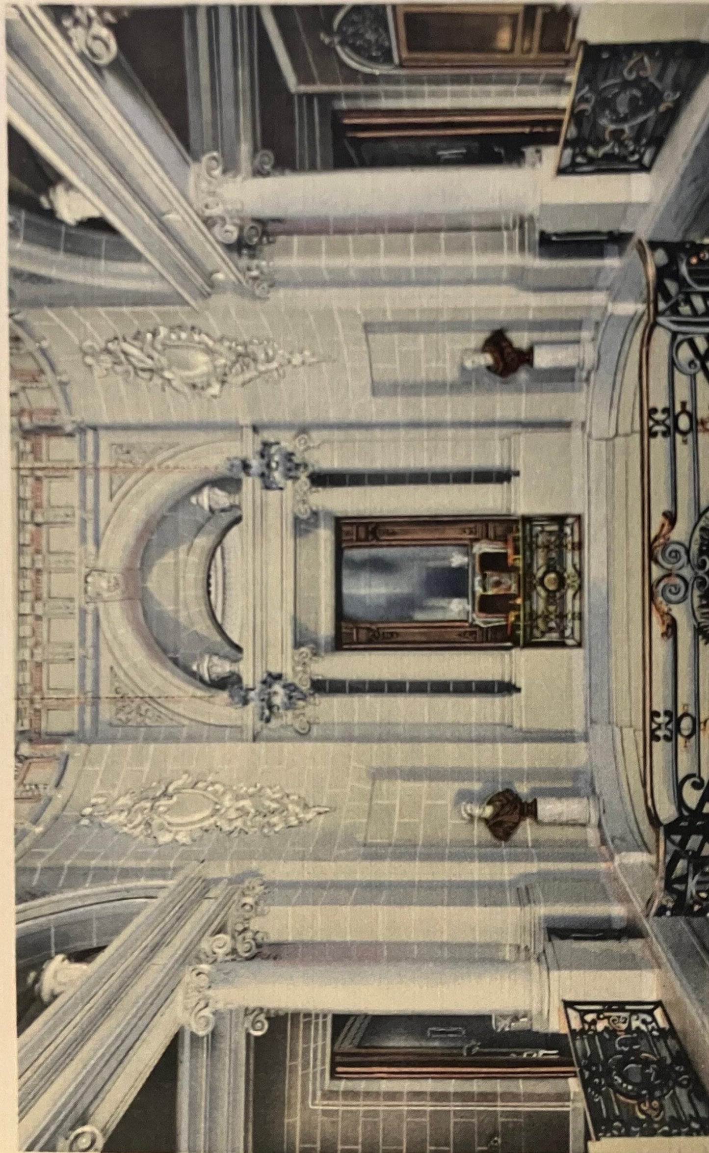Landing Head of Stairway - International Eastern Temple - Washington D.C., Maryland - Vintage Postcard