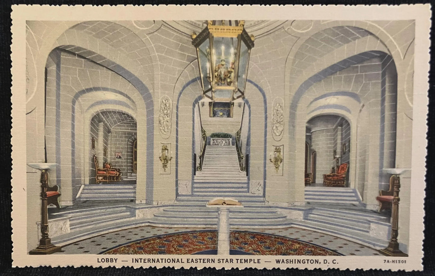 Lobby - International Eastern Temple - Washington D. C., Maryland - Vintage Postcard