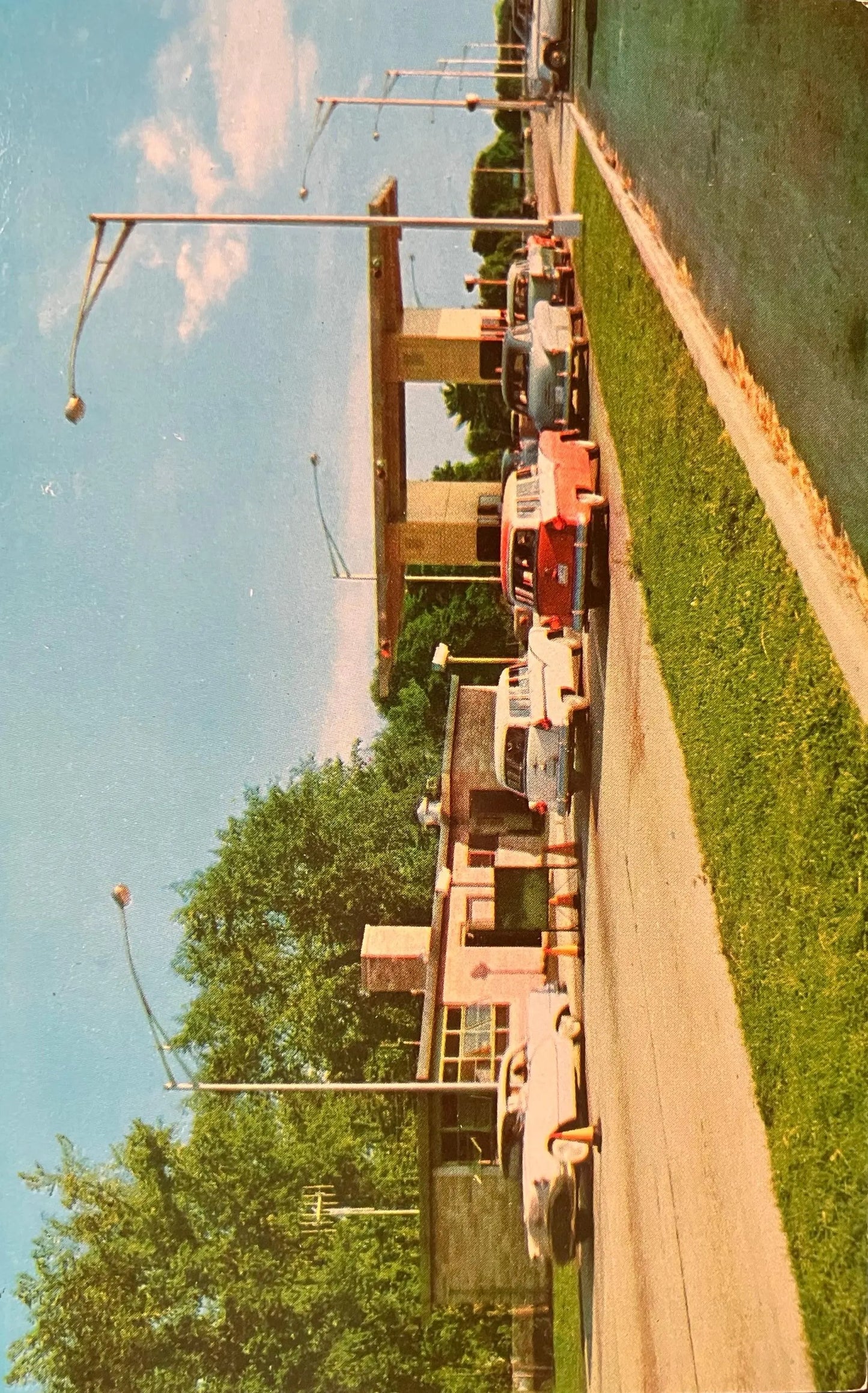 South Bend Toll Plaza Indiana Toll Road  - Ektachrome: Brock - Notre Dame University - Indiana - Vintage Road Postcard