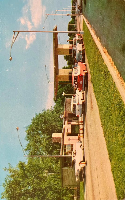 South Bend Toll Plaza Indiana Toll Road  - Ektachrome: Brock - Notre Dame University - Indiana - Vintage Road Postcard