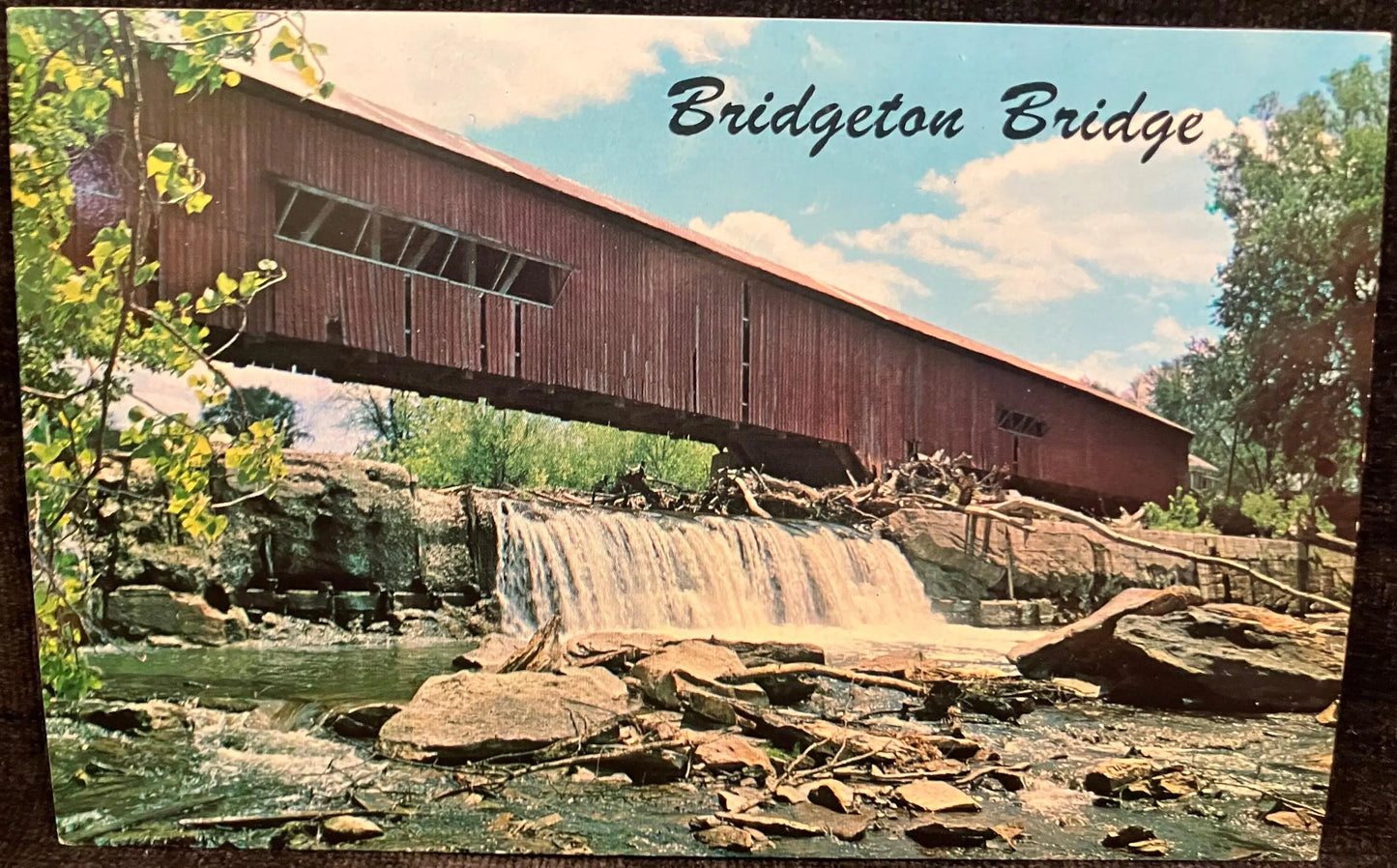 Bridgeton Bridge - Indiana - Photo: Parrish - Vintage Covered Bridge Postcard