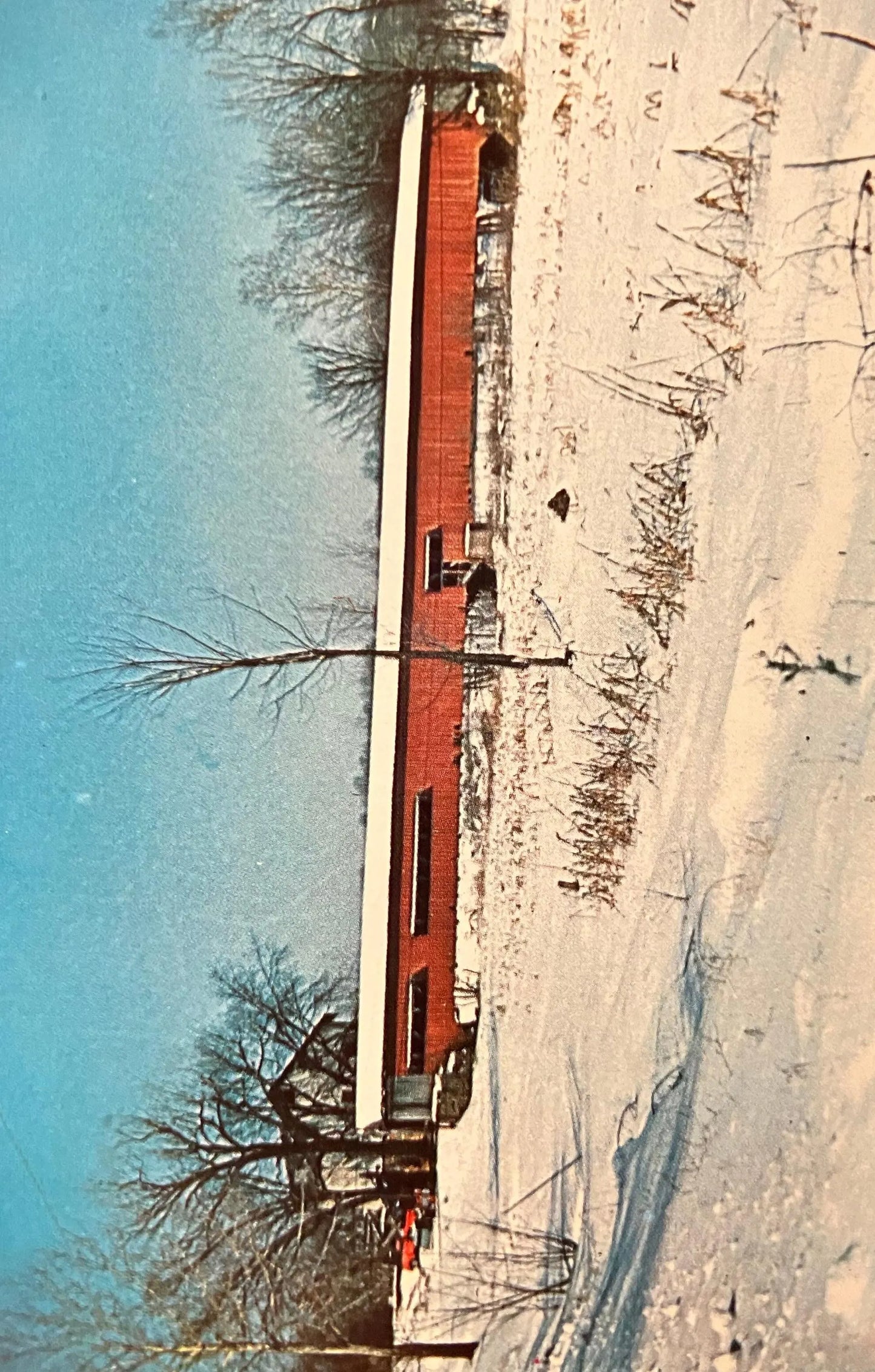 Bridgeton Bridge in Bridgeton, Indiana - Photo: Floyd Mitchell - Vintage Covered Bridge Postcard