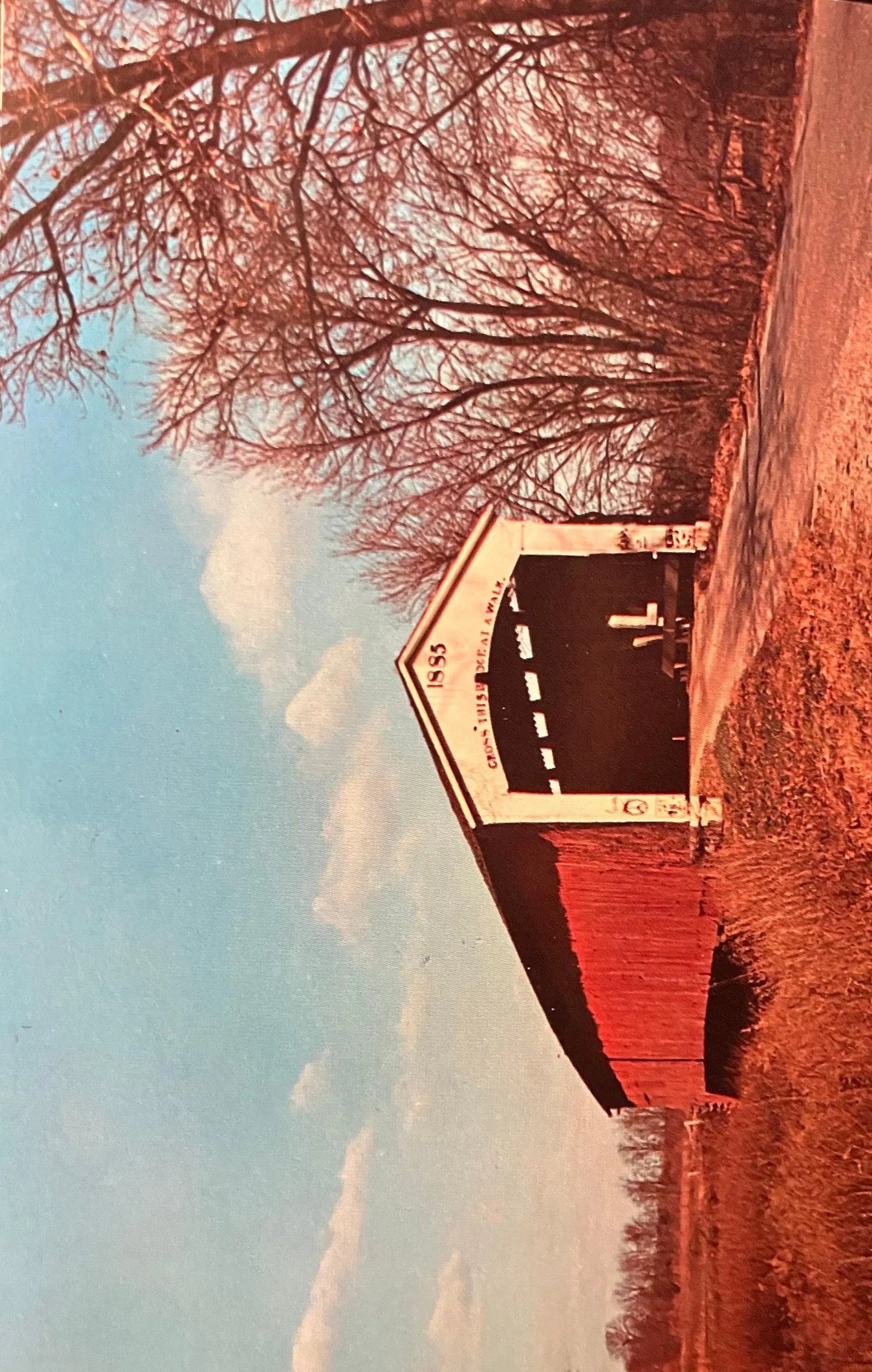 Newport Bridge near Newport, Indiana - Photo: John V. Pontiere Jr. - Vintage Covered Bridge Postcard