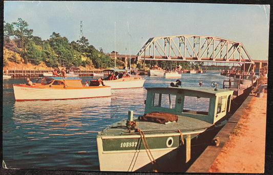 Historical Long Island: Shinnecock Canal - Long Island R. R. Bridge - Photo by Milt Price - Vintage Postcard