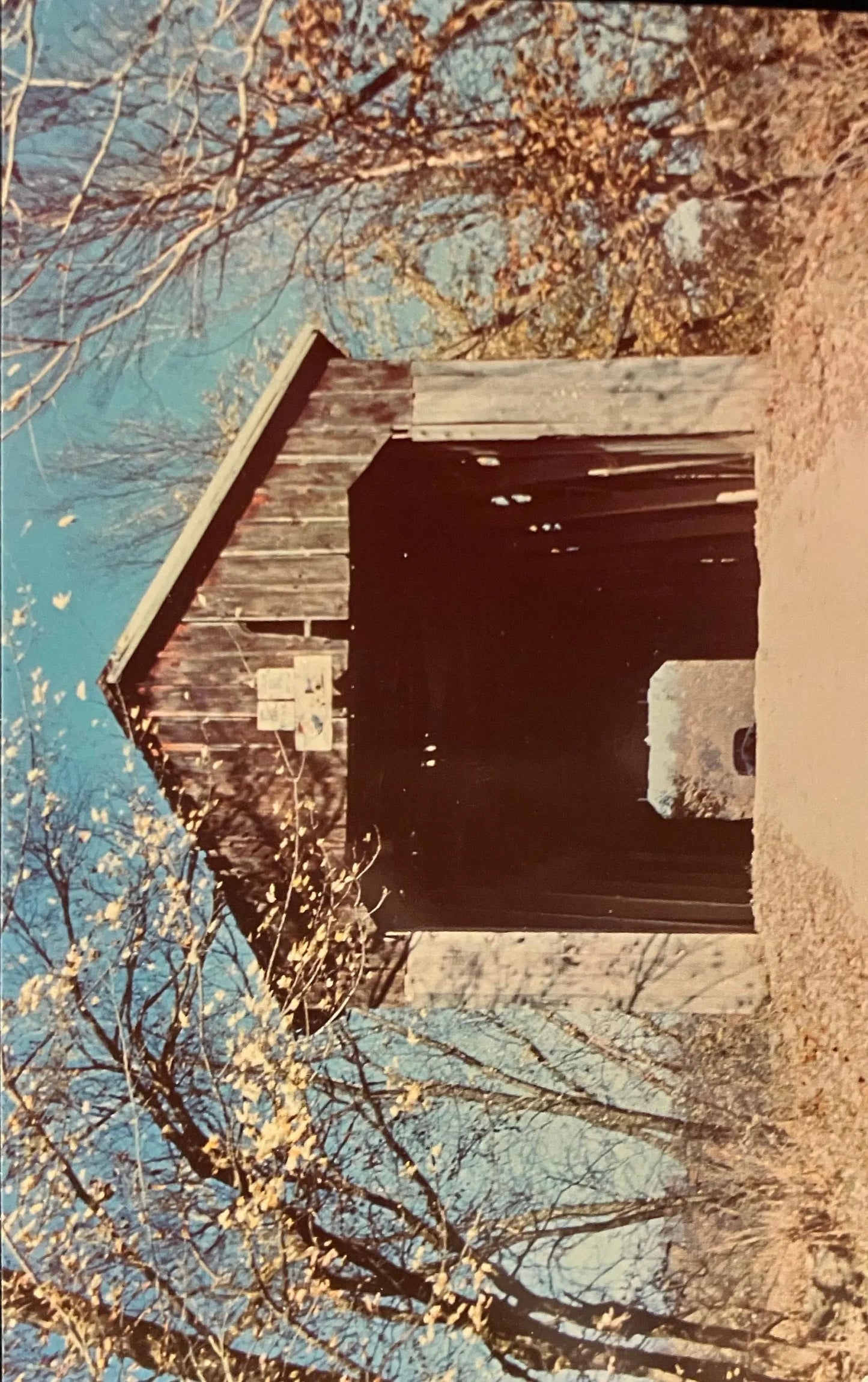 Cutwright Bridge in Monroe County, Indiana - Photo: George Gould - Vintage Covered Bridge Postcard