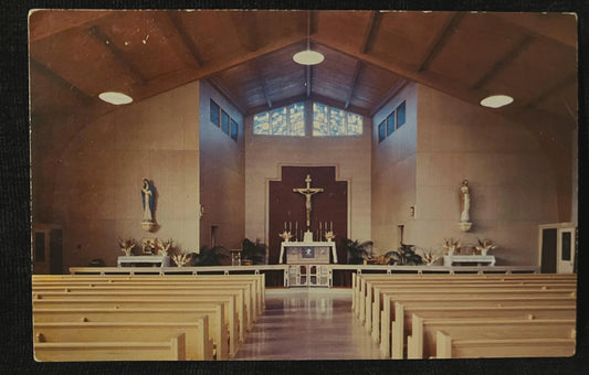 St. Monica Church in Kalamazoo, Michigan - Photo: Custom Studios - Vintage Church Postcard