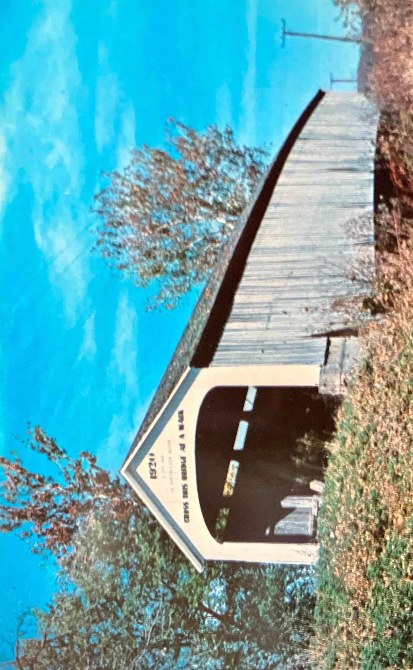 Nevins Bridge - Parke County, Indiana - Vintage Covered Bridge Postcard