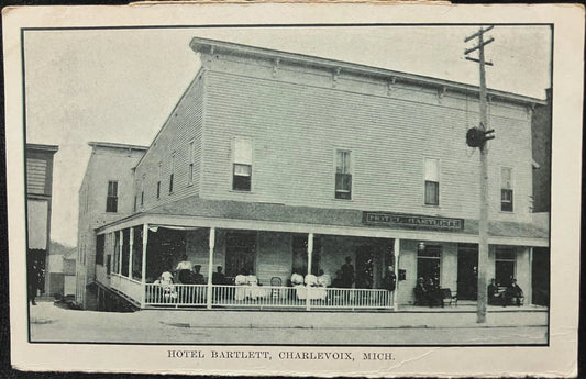 Hotel Bartlett, Charlevoix, Michigan - Vintage Hotel Postcard