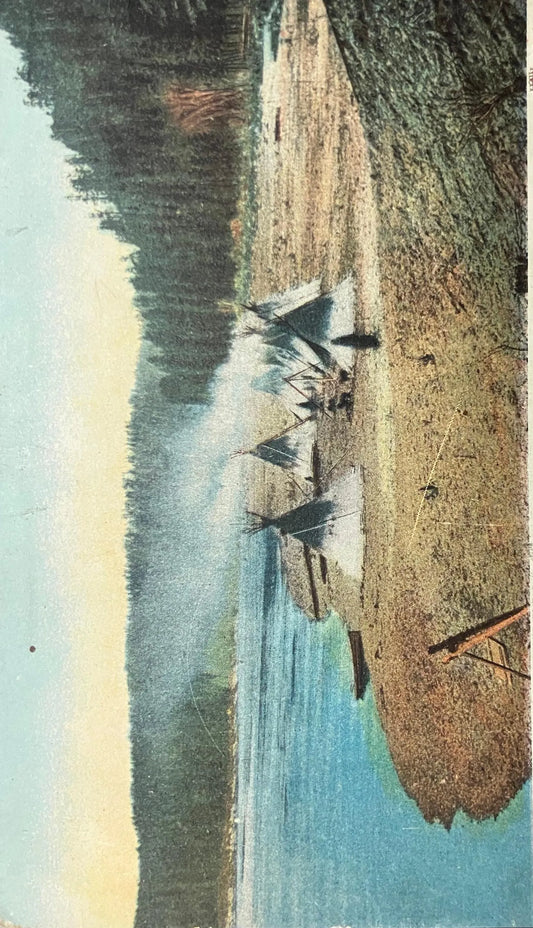 Indian Encampment - Vintage Postcard