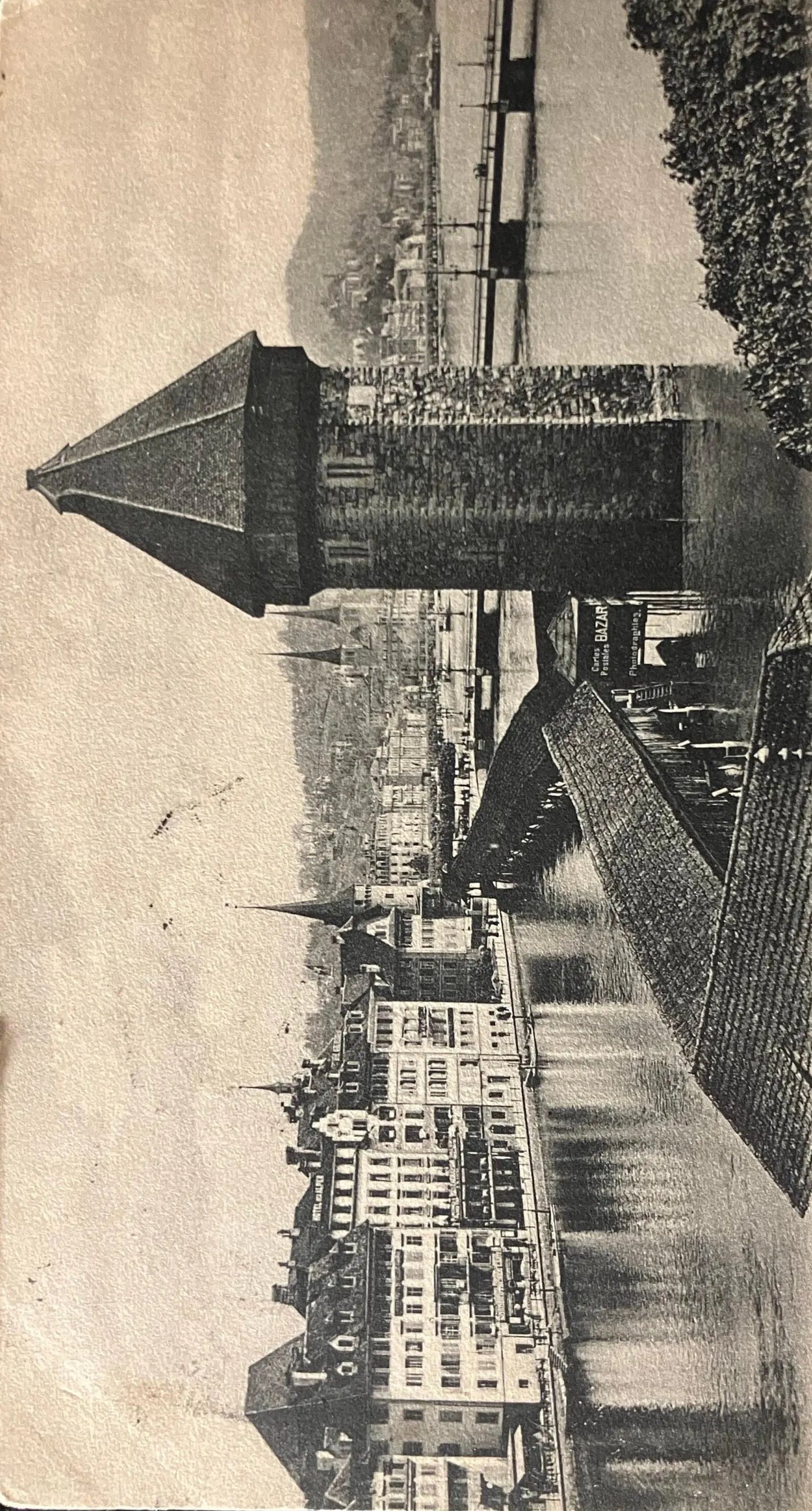 Luzern, Kappelbruchke und Wasserthurm - E. Goeth, Photo by Luzern - Vintage Swiss Postcard