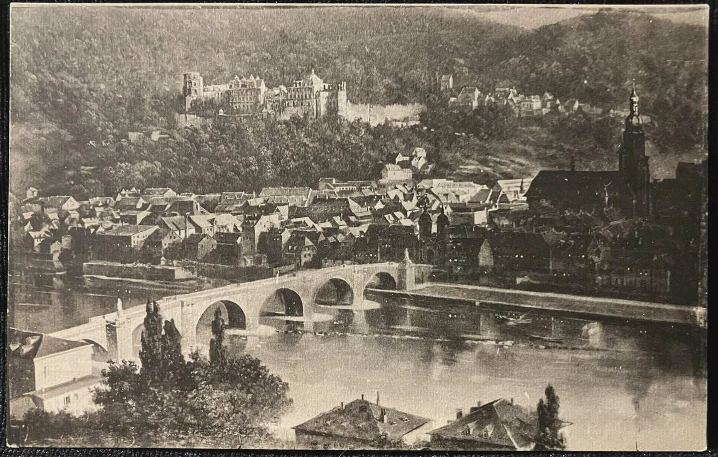The Philosopher's Walk Heidelberg - Vintage Germany Postcard