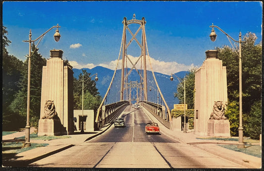 Stanley Park Entrance to the Lions Gate Bridge, Vancouver, B.C., Canada - Vintage Postcard