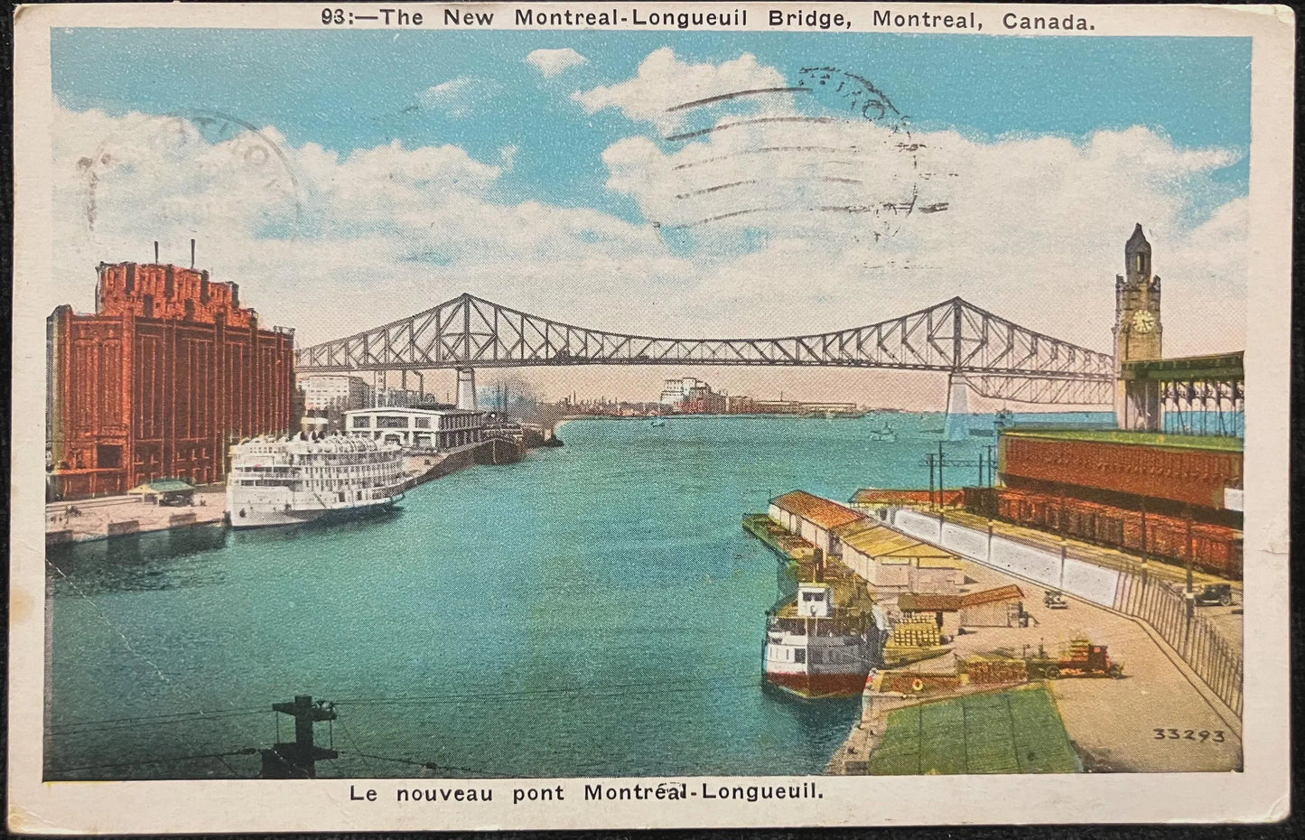 The New Montreal-Longueuil Bridge, Montreal, Canada - Vintage Postcard