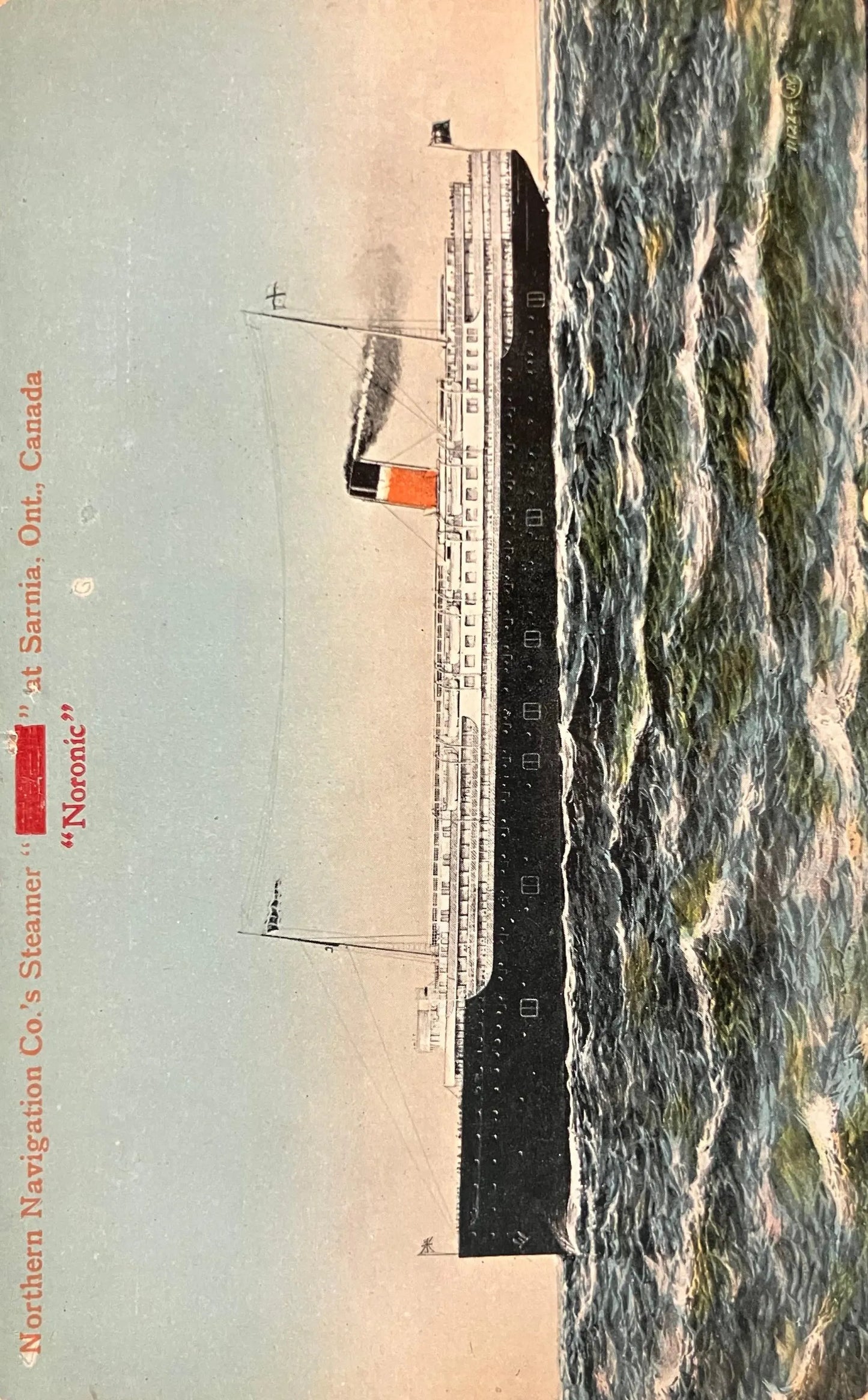 Northern Navigation Co.’s Steamer “Noronic” at Sabrina, Ontario, Canada - Printed in Great Britain - Vintage Postcard