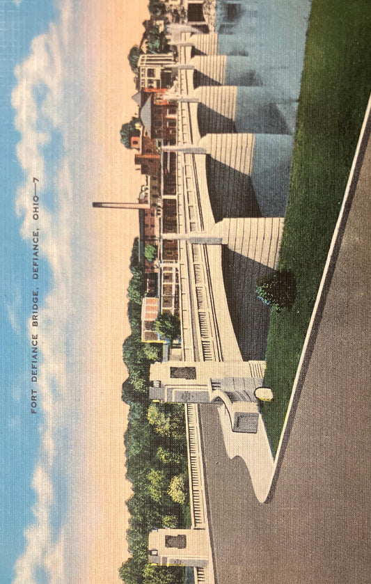 Fort Defiance Bridge, Defiance, Ohio - Vintage Postcard