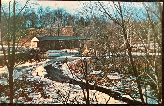 Hildom Road Covered Bridge - Ashtabula County, Ohio - Photo by Robert Goldsmith - Vintage Postcard