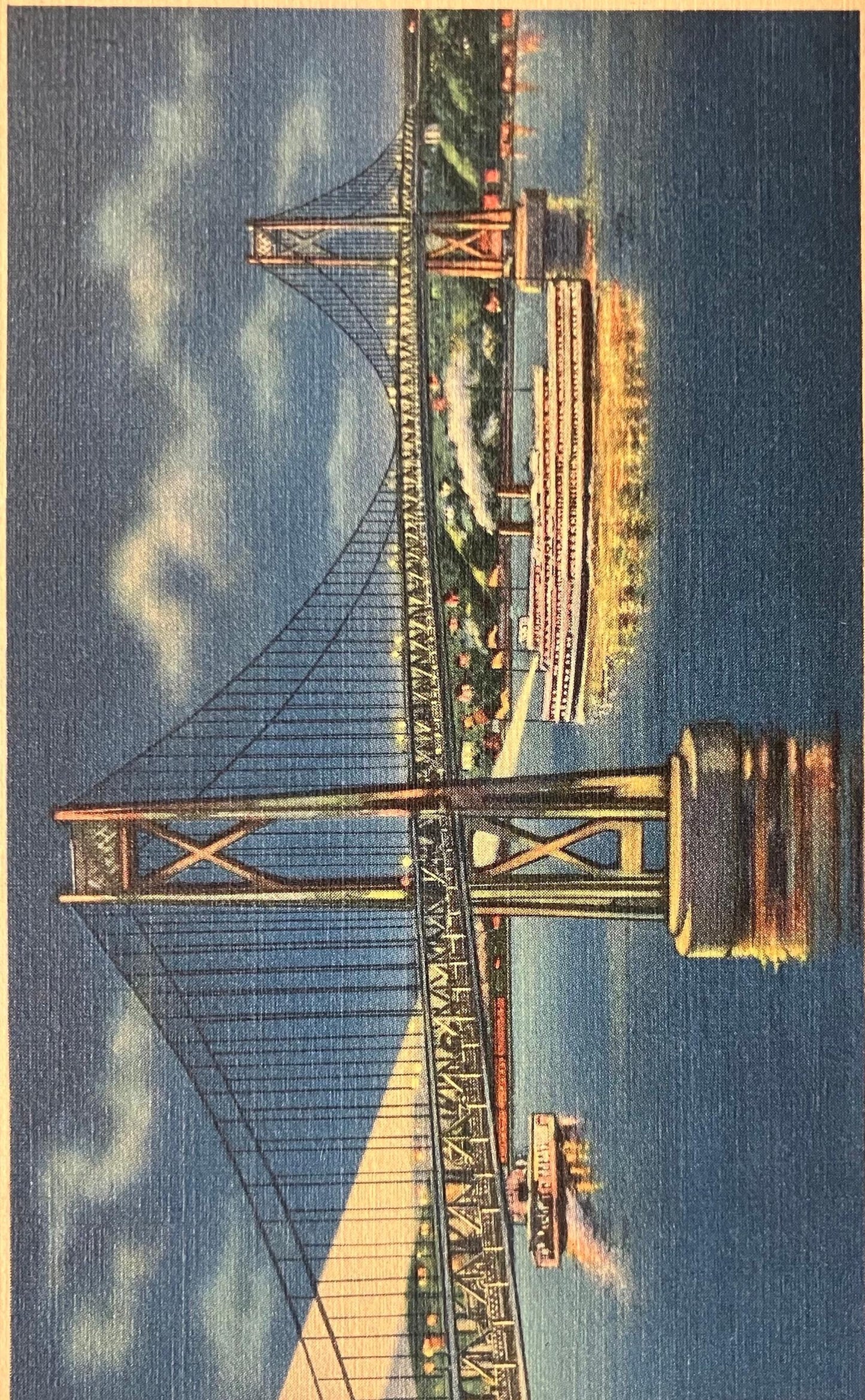 Mid-Hudson Traffic Bridge, Poughkeepsie, New York - Vintage Postcard