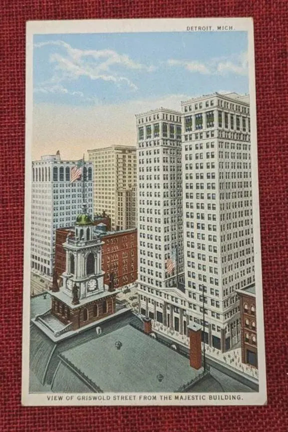 Griswold Street View from the Majestic Building, Detroit, Michigan - Vintage Postcard