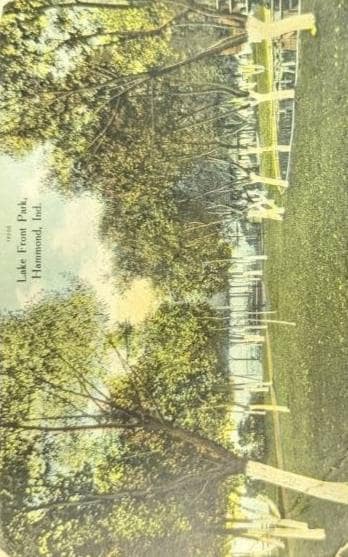Lake Front Park, Hammond, Indiana - Vintage Postcard
