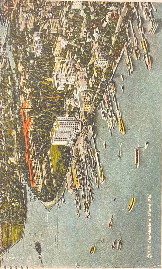 Eastern Section of Miami, Florida in 1920, Royal Palm Hotel and Brickell Apartments - Vintage Postcard