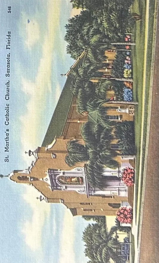 St. Martha's Catholic Church, Sarasota, Florida - Vintage Postcard