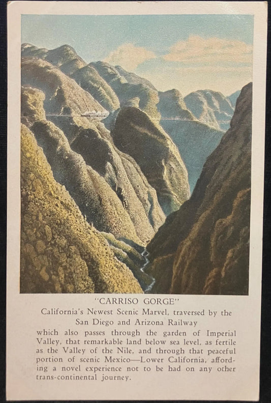 Carrico Gorge, California - Market Postcard - Vintage Postcard