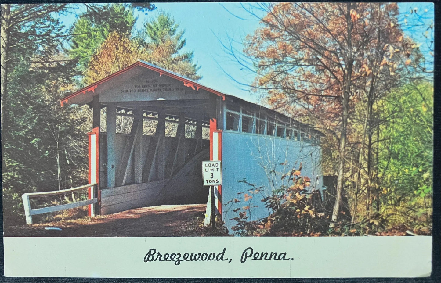 Breezewood, Pennsylvania - McDaniels Bridge - Photo by Massie Photography - Vintage Postcard