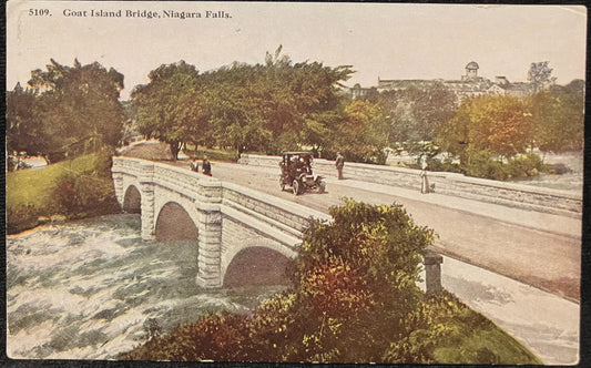 Goat Island Bridge, Niagara Falls, New York - Vintage Postcard