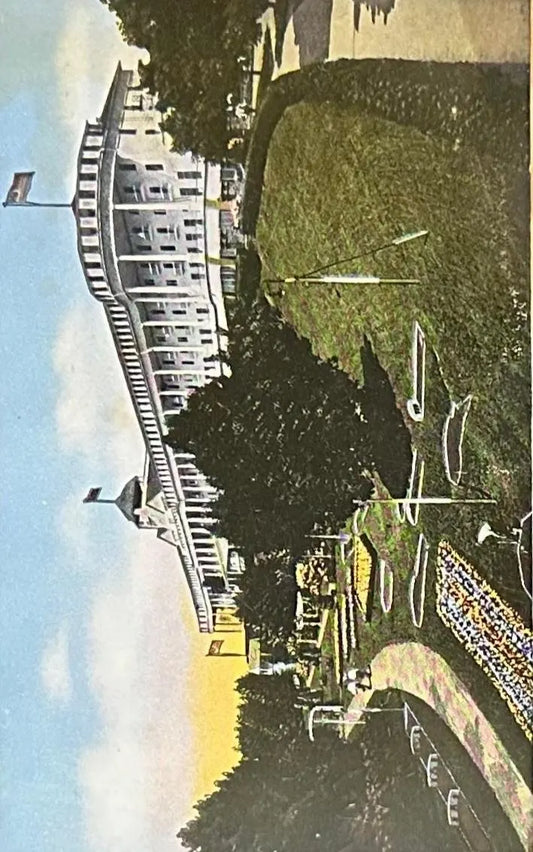 Grand Hotel and Grounds, Mackinac Island, Michigan - Vintage 1950s Postcard