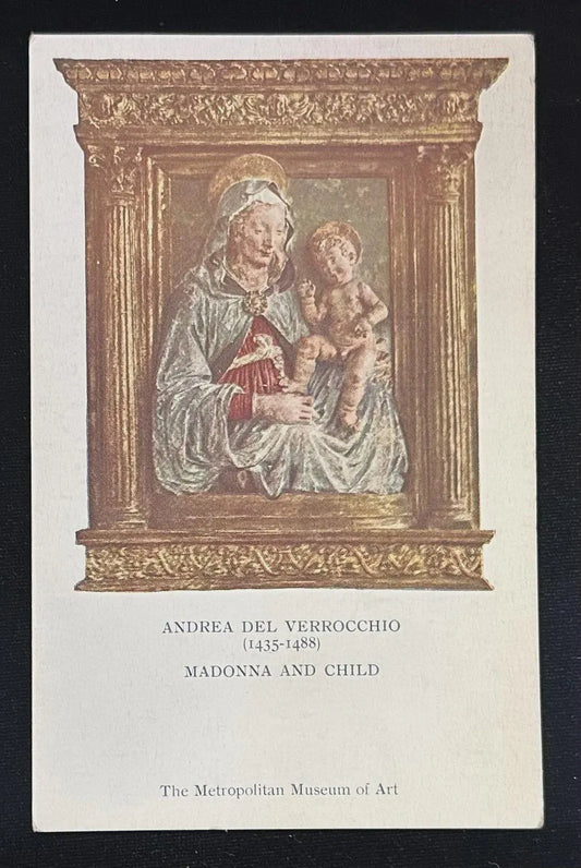 Andrea Del Verrocchio (1435-1488) Madonna and Child The Metropolitan Museum of Art - Vintage Postcard