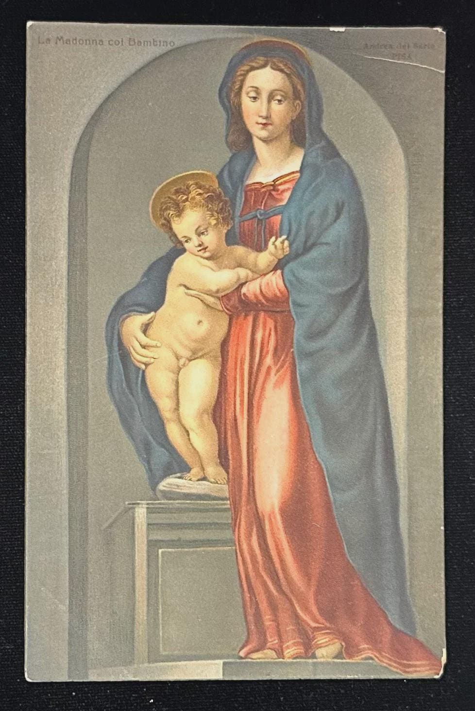 La Madonna col Bambino - Andres del Sarto - Pisa, Italy - Vintage Postcard