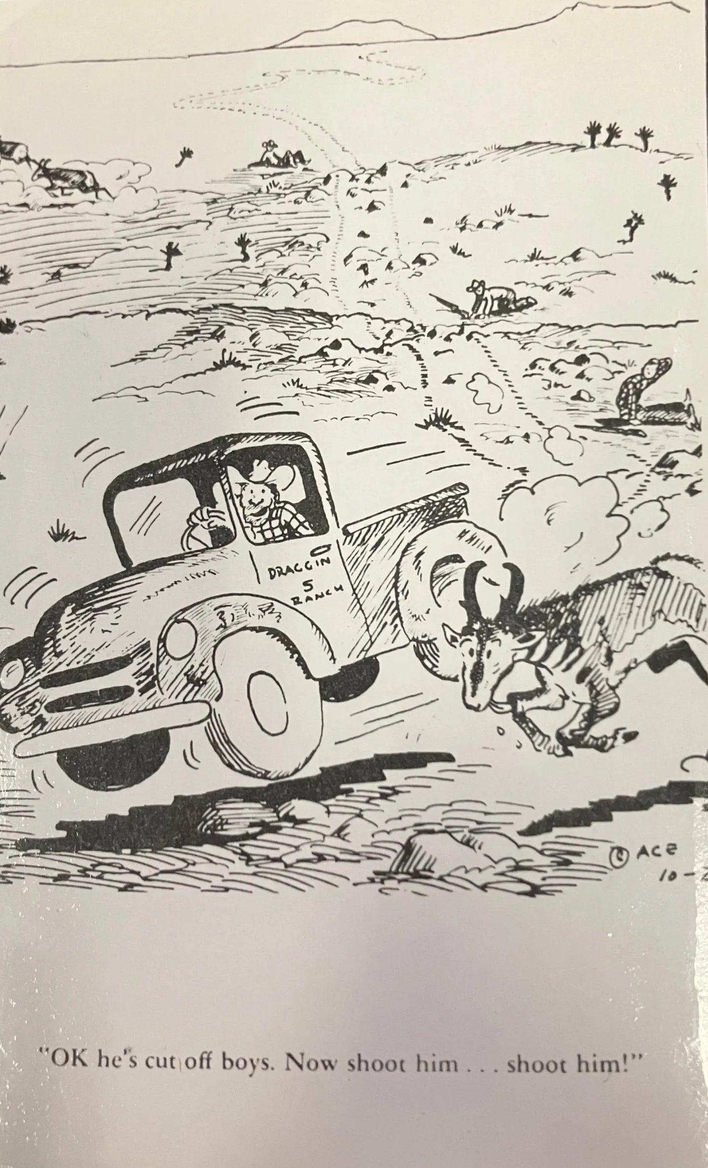 Cartoon Rancher - Photo Post Card - Kodak - Vintage Hand Drawn Postcard