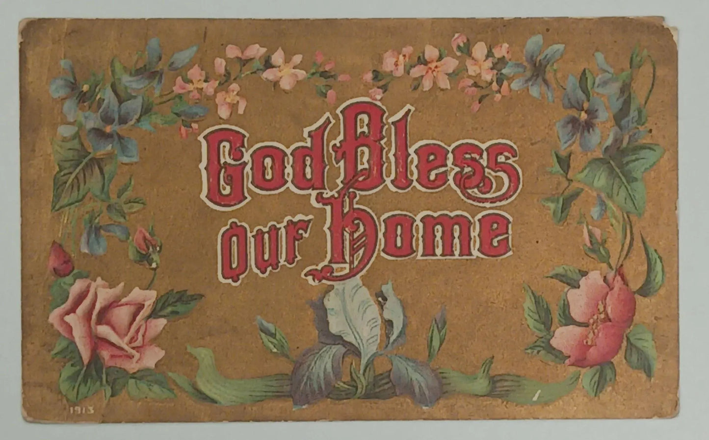 God Bless Our Home - Vintage Postcard form 1913