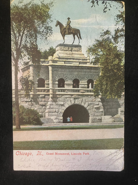 Grant Monument, Lincoln Park, Chicago, Illinois - Vintage Postcard