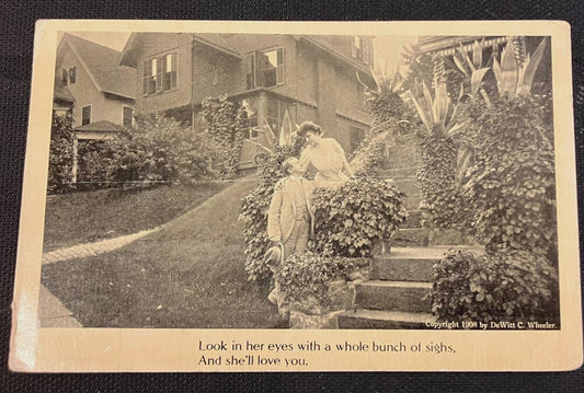 Illustrated Sketch of Latch String shop in Michigan- Vintage Postcard