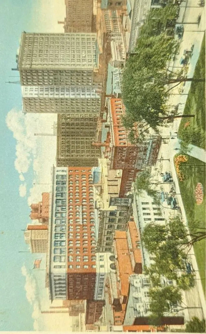 View of Business Section From Court House, Toledo, Ohio - Vintage Postcard
