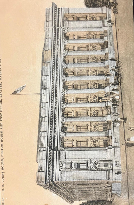 U. S. Court House, Custom House and Post Office, Seattle, Washington - Vintage Court House Postcard