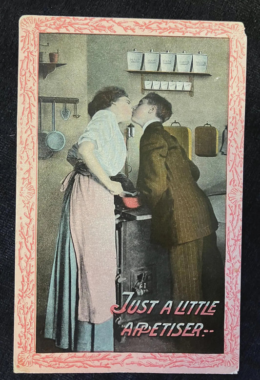 Just a Little Appetiser - Vintage Postcard