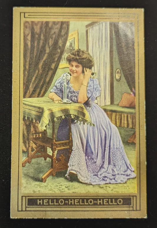 Hello-Hello-Hello on the Telephone - Vintage Postcard